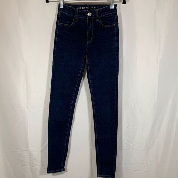American Eagle Dark Wash High Rise Jeggings - Picture 1 of 10